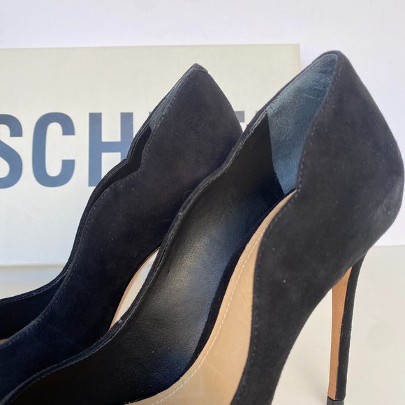 NIB SCHUTZ MONALIZA BLACK SUEDE POINT TOE PUMPS SZ 9 10 - Picture 5 of 9